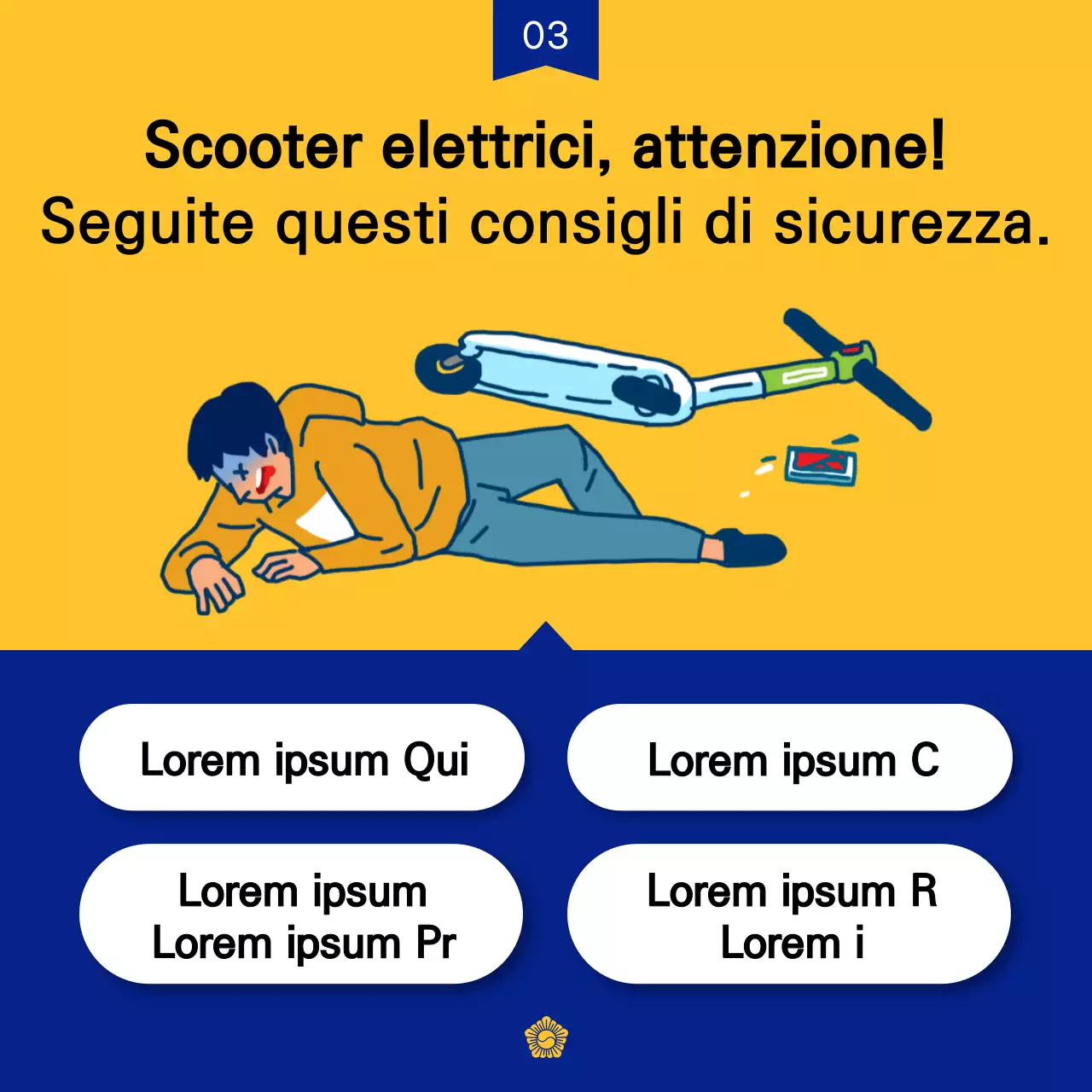 Promuovere una newsletter di polizia di tendenza in giallo e blu navy