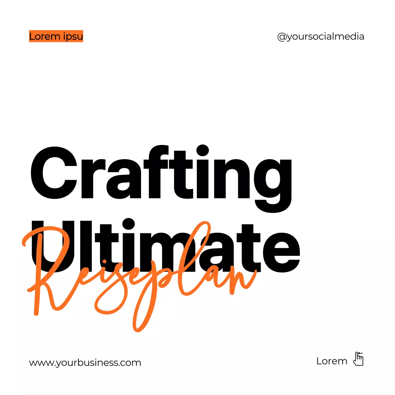 Schwarz Weiß Orange Bold Reiseplanung Tipps Instagram Karussell