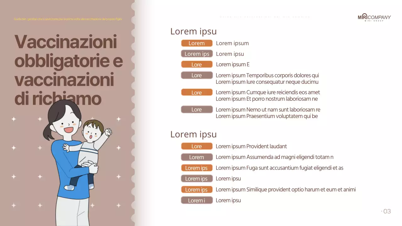 Le vaccinazioni dei genitori in marrone, in stile pop-art