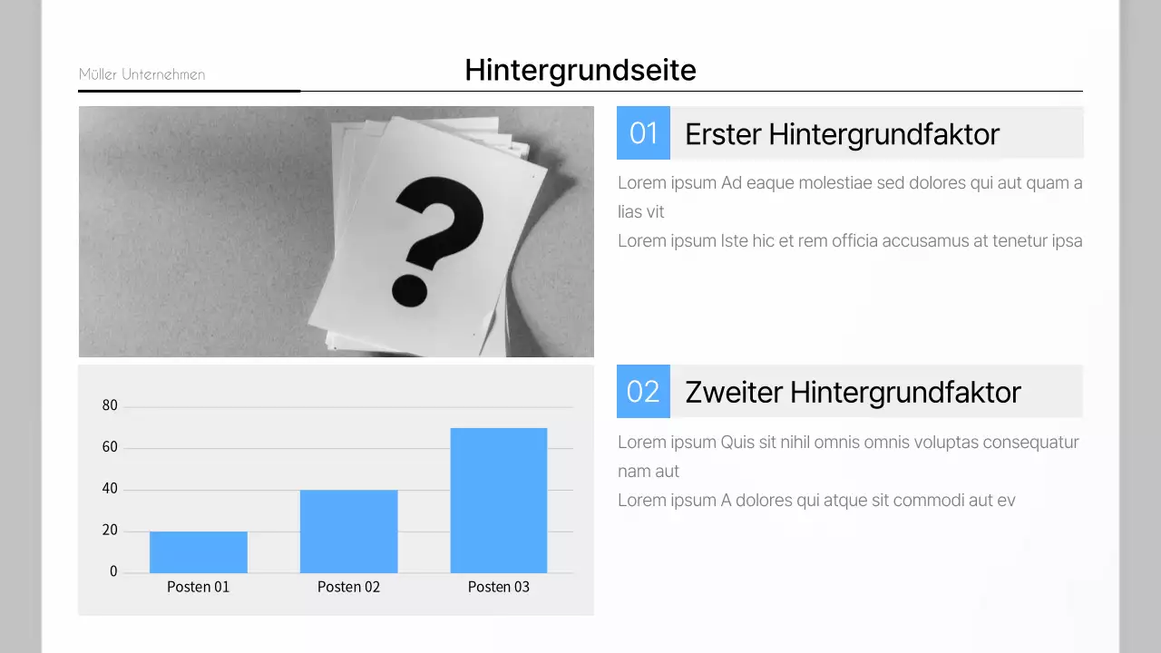 Ein einfacher Unternehmensbericht in Blau und Grau