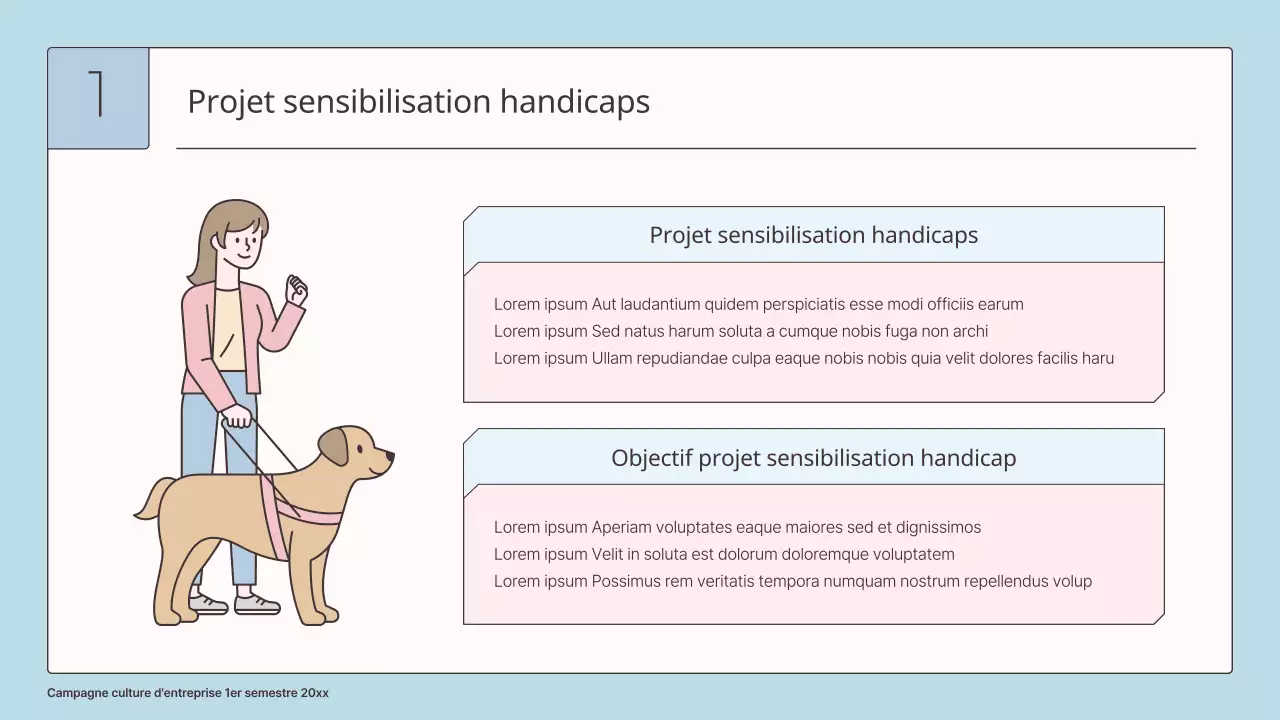 Une proposition de projet de sensibilisation au handicap bleu clair et rose pour votre entreprise