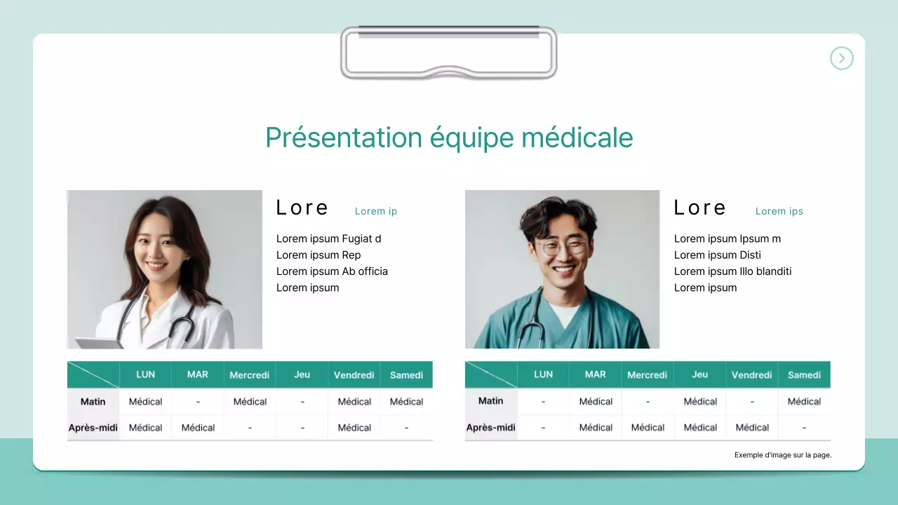 Un prospectus d'hôpital simple en 3D, de type classeur, aux couleurs de la menthe