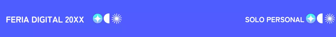 Concepto de feria digital en azul y degradados