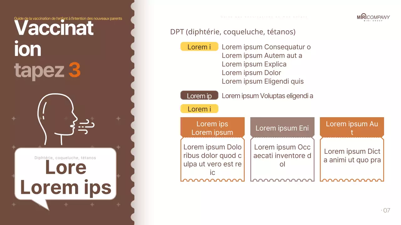 Les vaccinations parentales en brun, façon pop-art