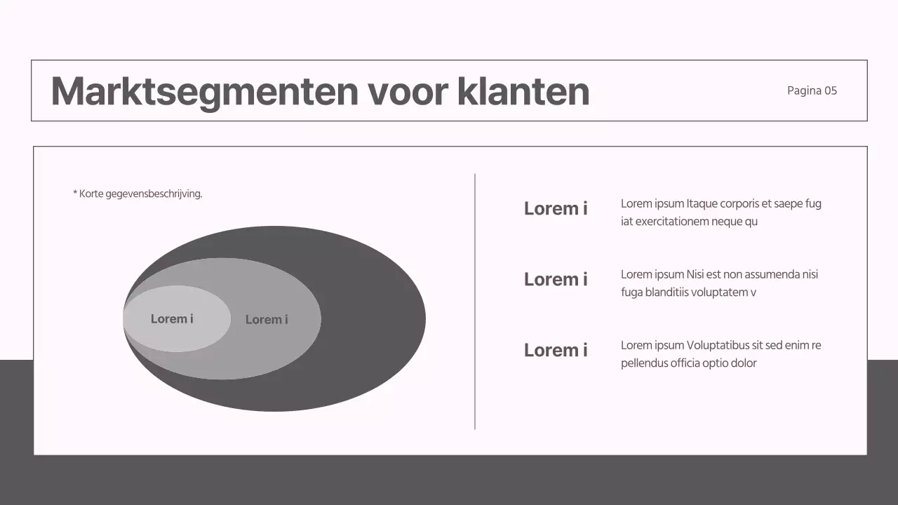Een modern marktstrategierapport in grijs en roze