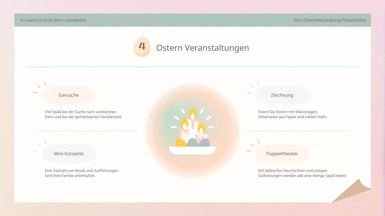 Ein einfacher Planer für das Osterfest in Rosa und Gelb