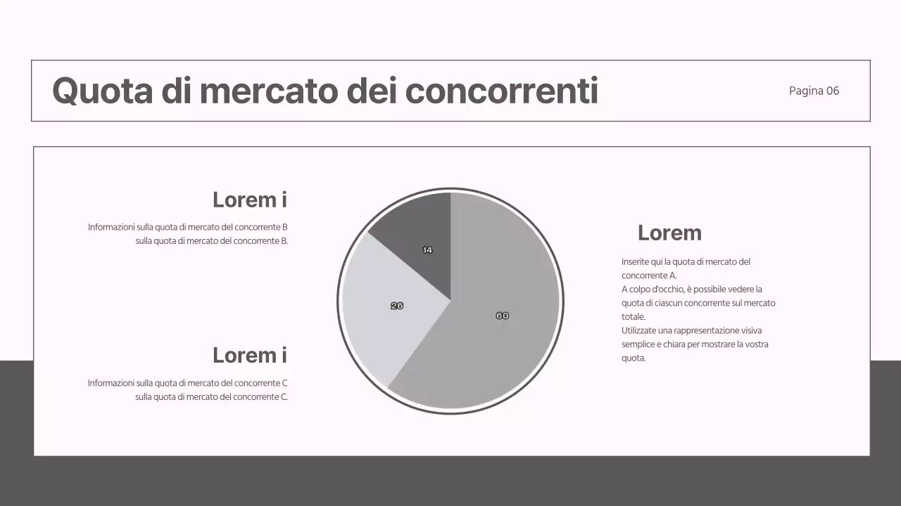 Un moderno rapporto sulla strategia di mercato in grigio e rosa