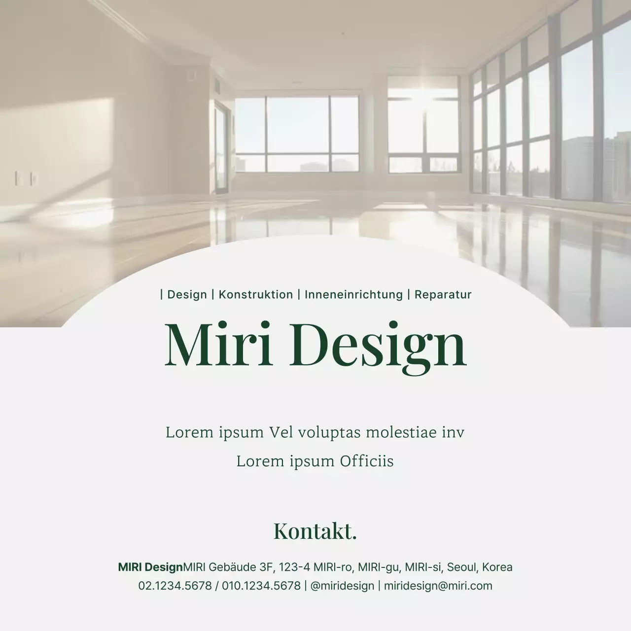 Förderung moderner Innenräume in Grün und Grau