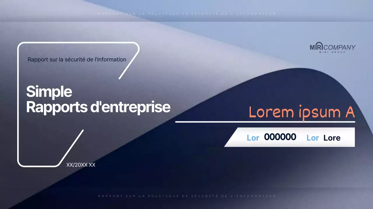 Un rapport d'entreprise simple en bleu marine