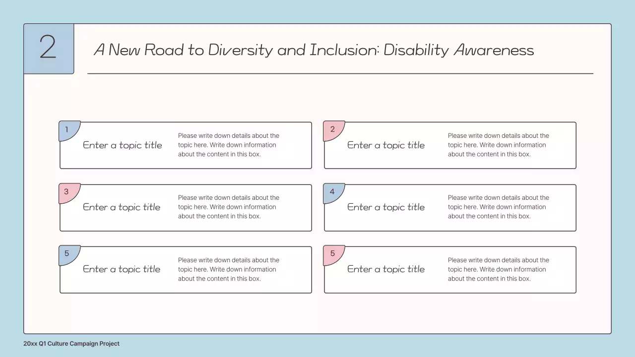 Blue Minimal Disability Report Presentation