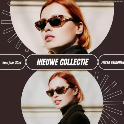 Bruin en Wit Modern Elegant Trend Geometrisch Nieuwe Collectie Fotolijst Online Shop Advertentie