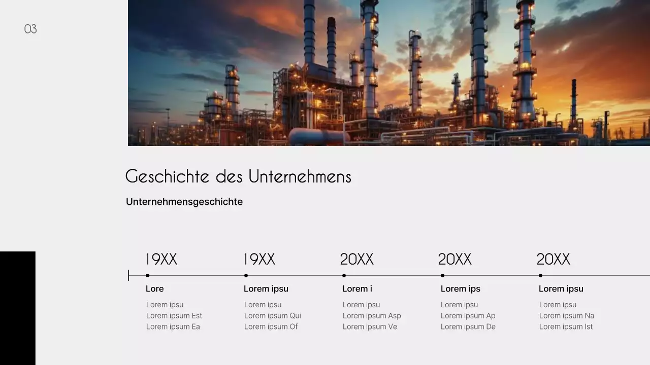 Ein einfacher, schwarz-grauer Prospekt eines Petrochemie-Herstellers