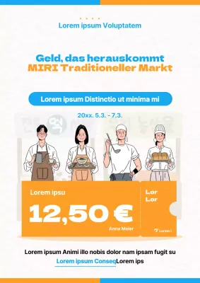 Kampagne zur Wiederbelebung lokaler Märkte in Gelb und Hellblau