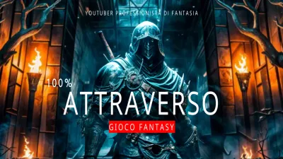 Copertina di video YouTuber professionale di fantasia blu e rossa