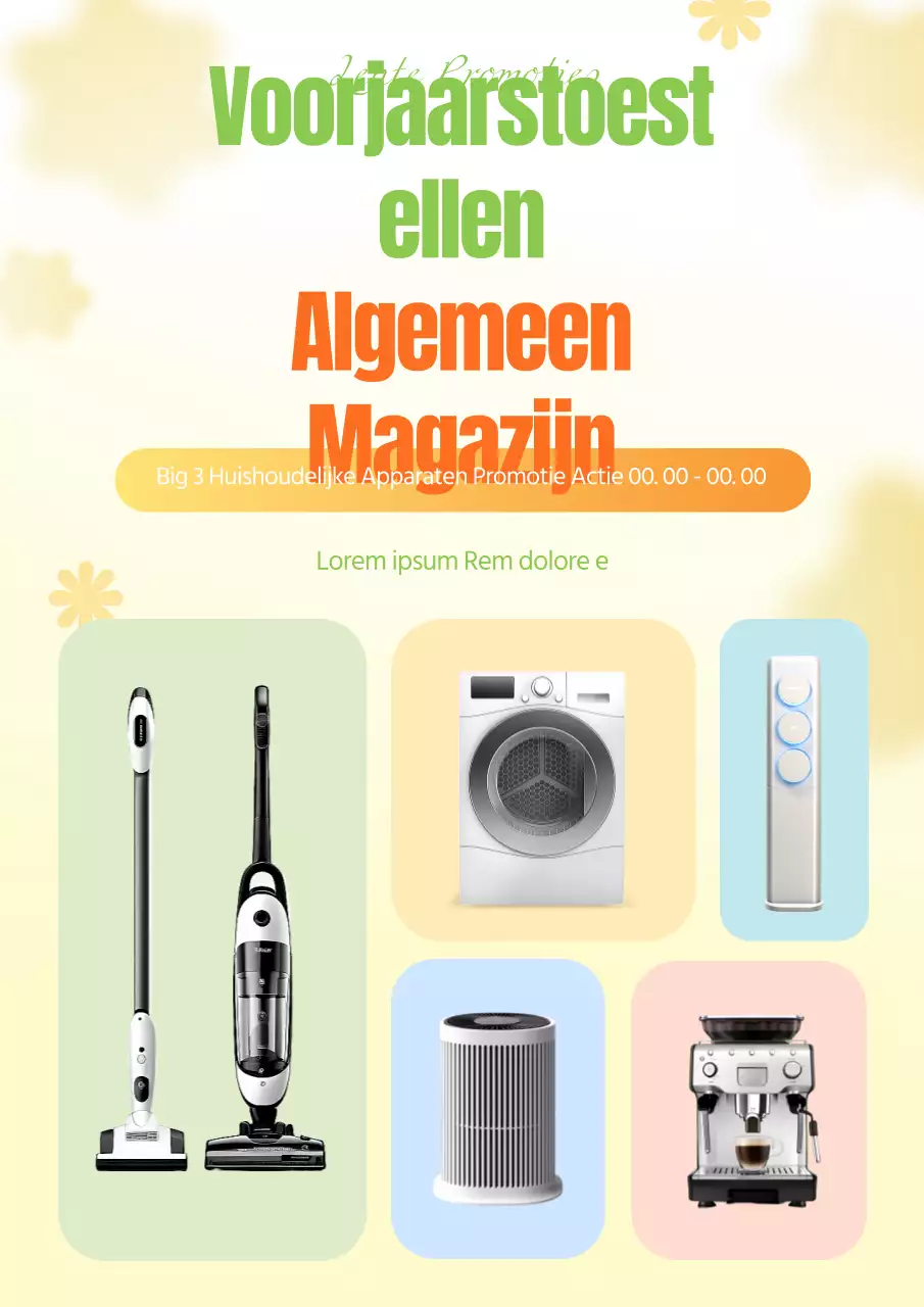 Promoot een moderne voorjaarsuitverkoop in geel en chartreuse kleuren