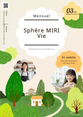 Guide d'information mensuel du centre de bien-être administratif beige et vert