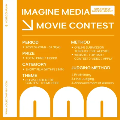 Orange Bold Movie Contest Promotion Social Media Post
