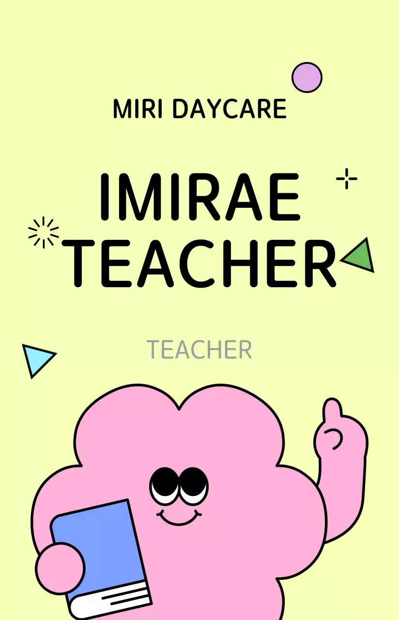 Konsep kartu kunjungan taman kanak-kanak dengan ilustrasi yang lucu