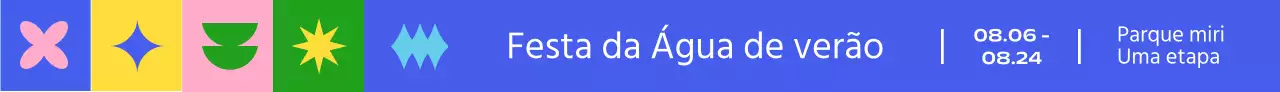 Um simples festival de água de verão com muitas formas e cores coloridas