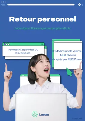 Concept d'écran d'ordinateur bleu et vert pour promouvoir le recrutement du personnel d'une entreprise