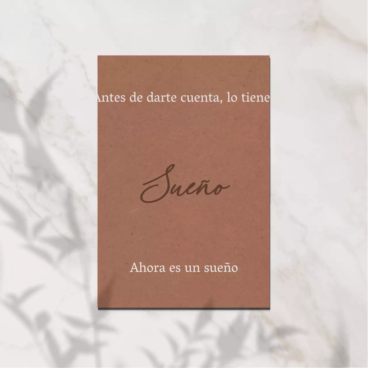 Sencillos anuncios de sentimientos en marrón y blanco