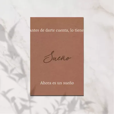 Sencillos anuncios de sentimientos en marrón y blanco