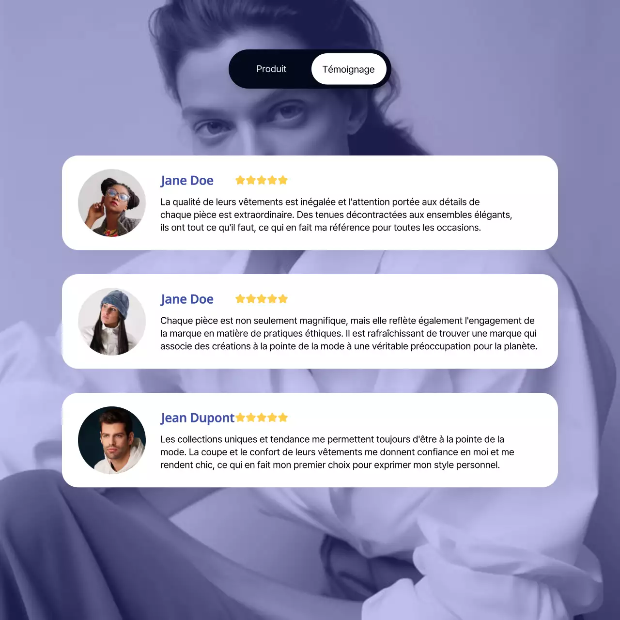 Mauve Bleu Moderne Produit Promotion Collection Campagne