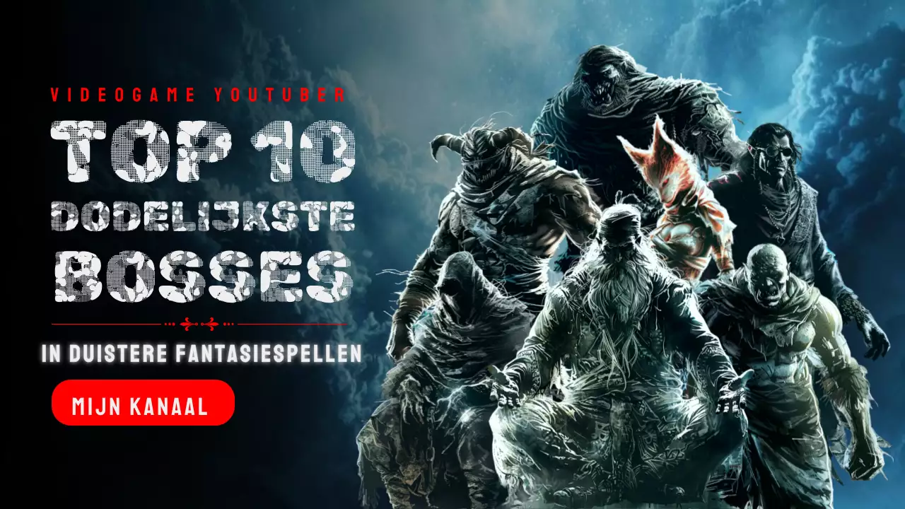 Rood en blauw Dark Fantasy Boss Video Cover