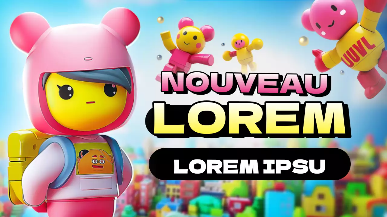 Une collection de canaux de jeux roses et jaunes