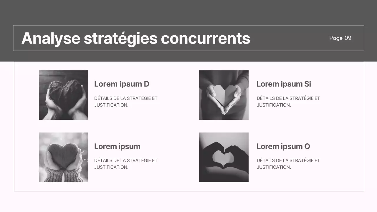 Un rapport de stratégie de marché moderne en gris et rose