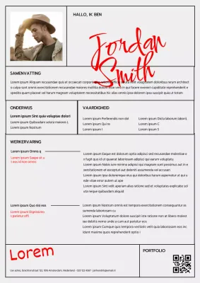 Grijs Rood Minimalistisch Schoon C.V.