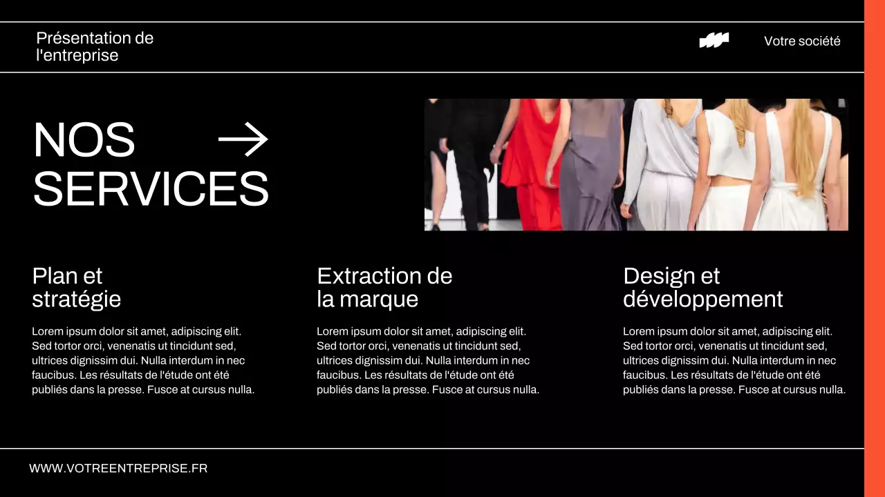 Rapport sur le profil des entreprises modernes néon et noires