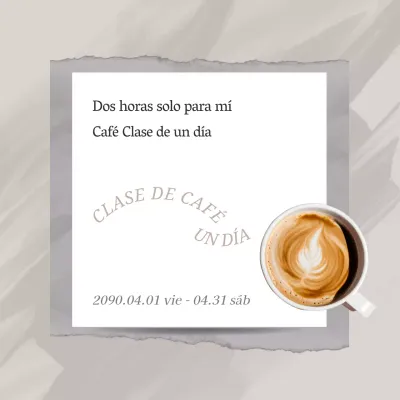 Promover una sencilla clase de un día de café en gris y blanco