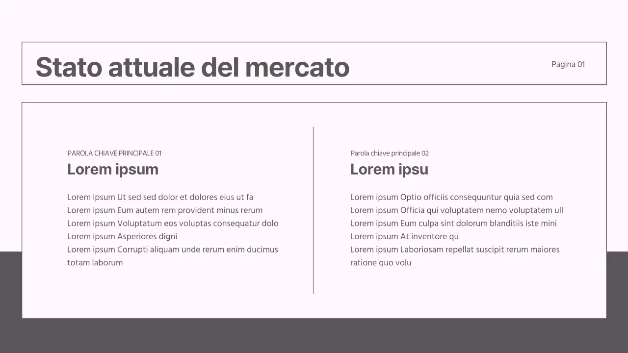 Un moderno rapporto sulla strategia di mercato in grigio e rosa
