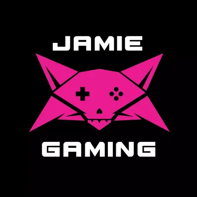 Promoot een cyberpunk-geïnspireerd gamekanaal in hot pink en blauw