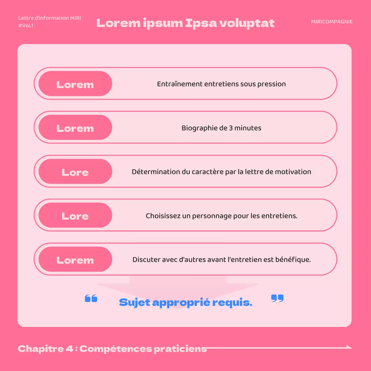 Une simple lettre de motivation rose et bleue pour un emploi