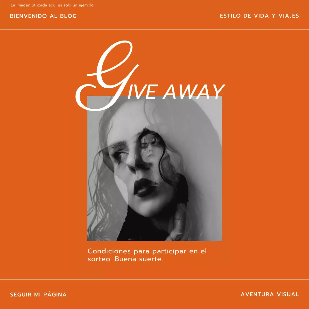 Tendencia en naranja y blanco Estilo de vida moderno y promoción del blog Trevel