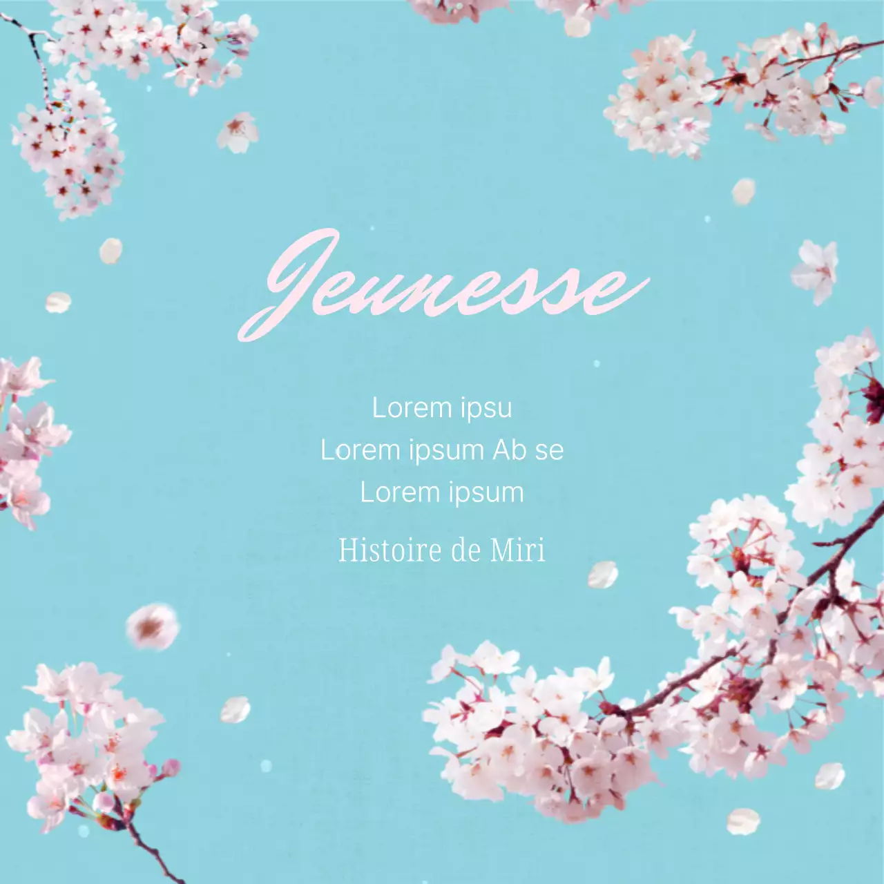 Poste sentimental simple en bleu clair et rose