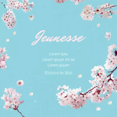 Poste sentimental simple en bleu clair et rose