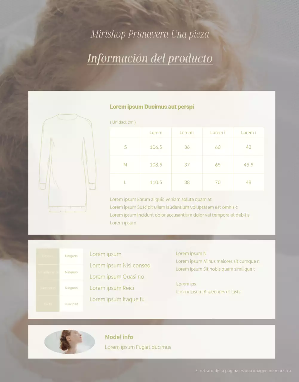 Un bonito vestido primaveral en amarillo y beige Detalles