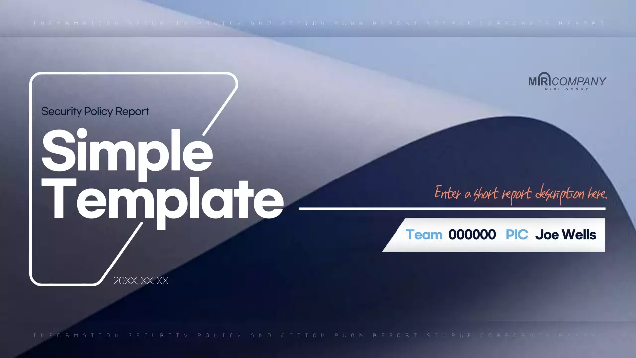 A simple corporate report in navy blue