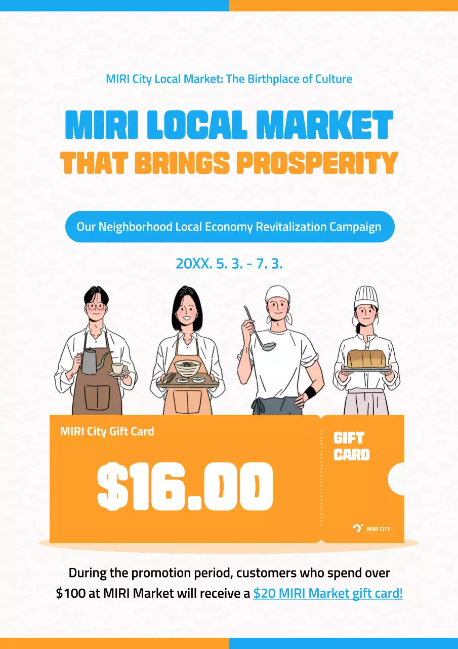 Orange Simple Market Promotion Poster
