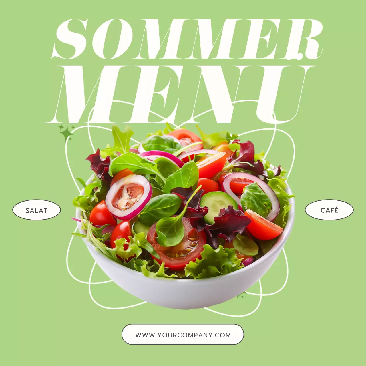 Limette und Weiß Trend Seafood Cafe Menü Anzeige