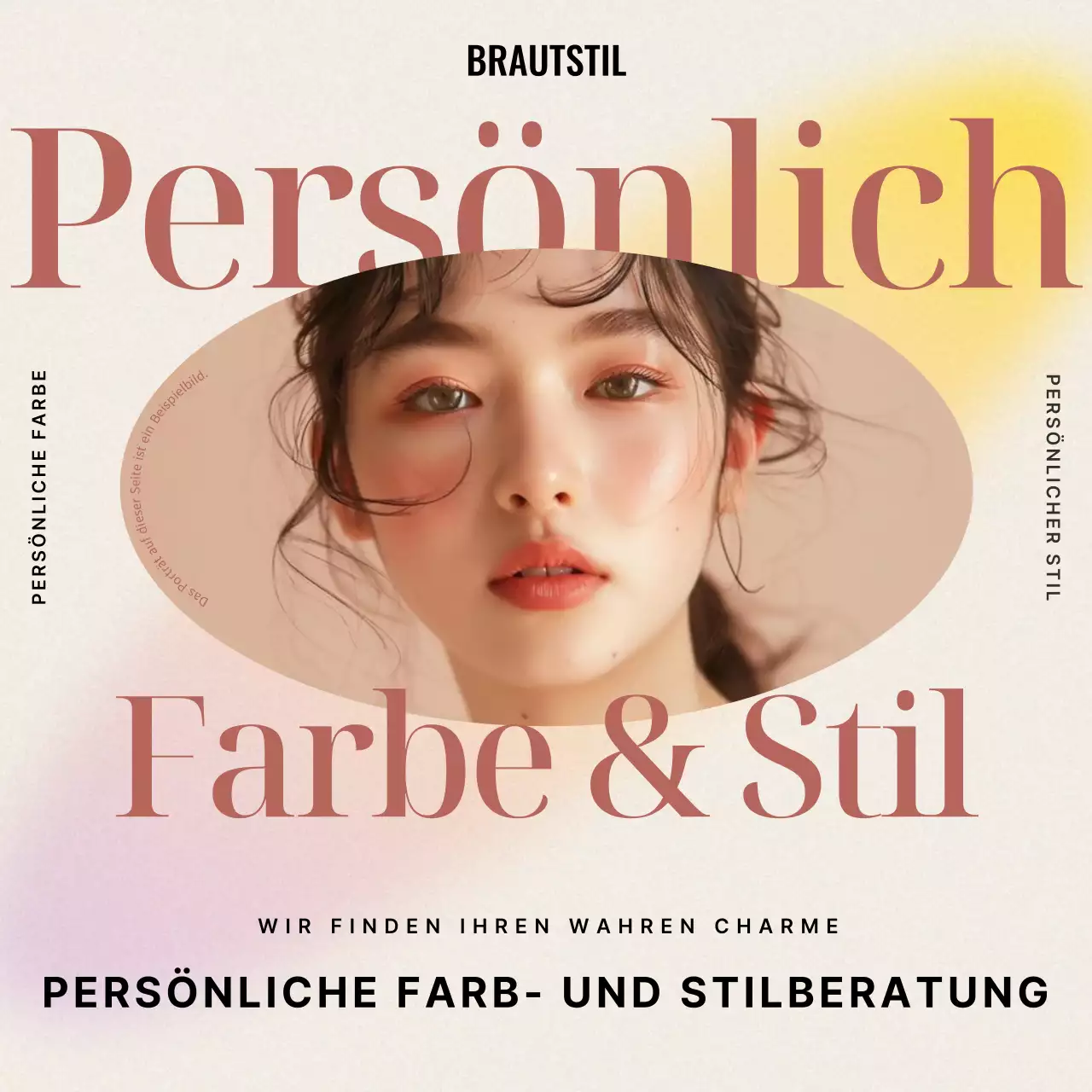 Förderung einer beigefarbenen, modernen persönlichen Stilberatung