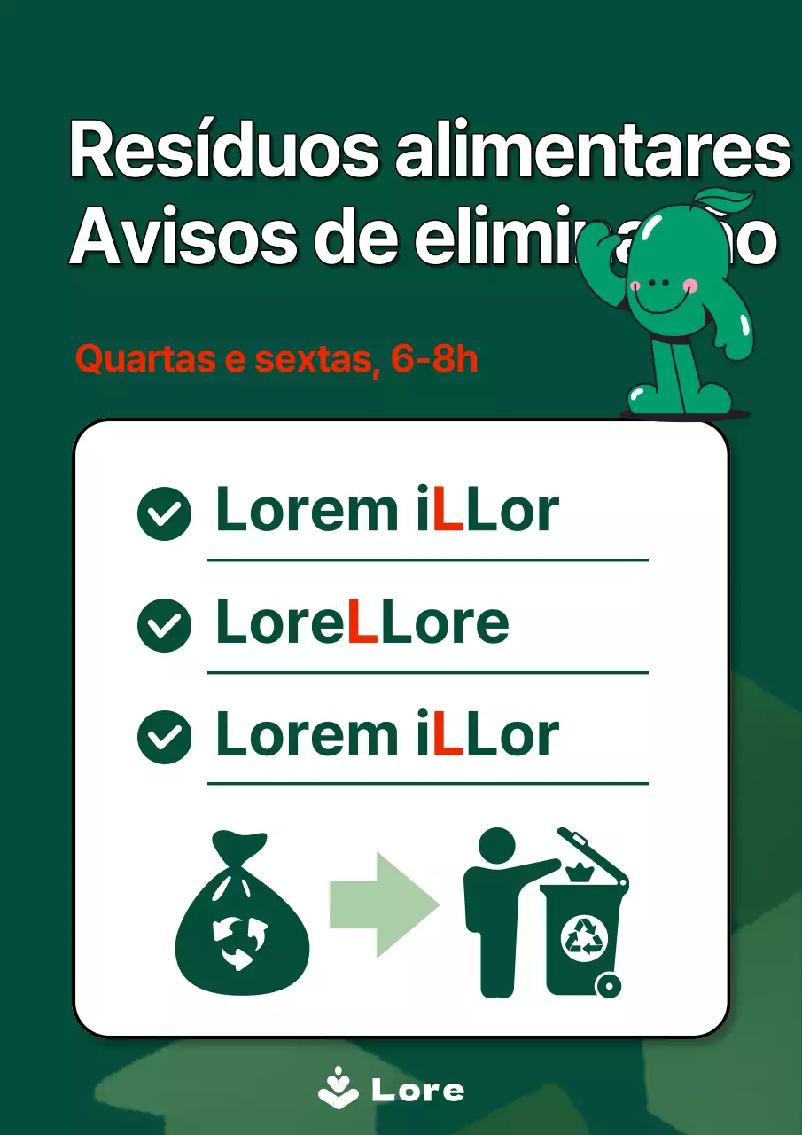 Um simples aviso verde de resíduos alimentares