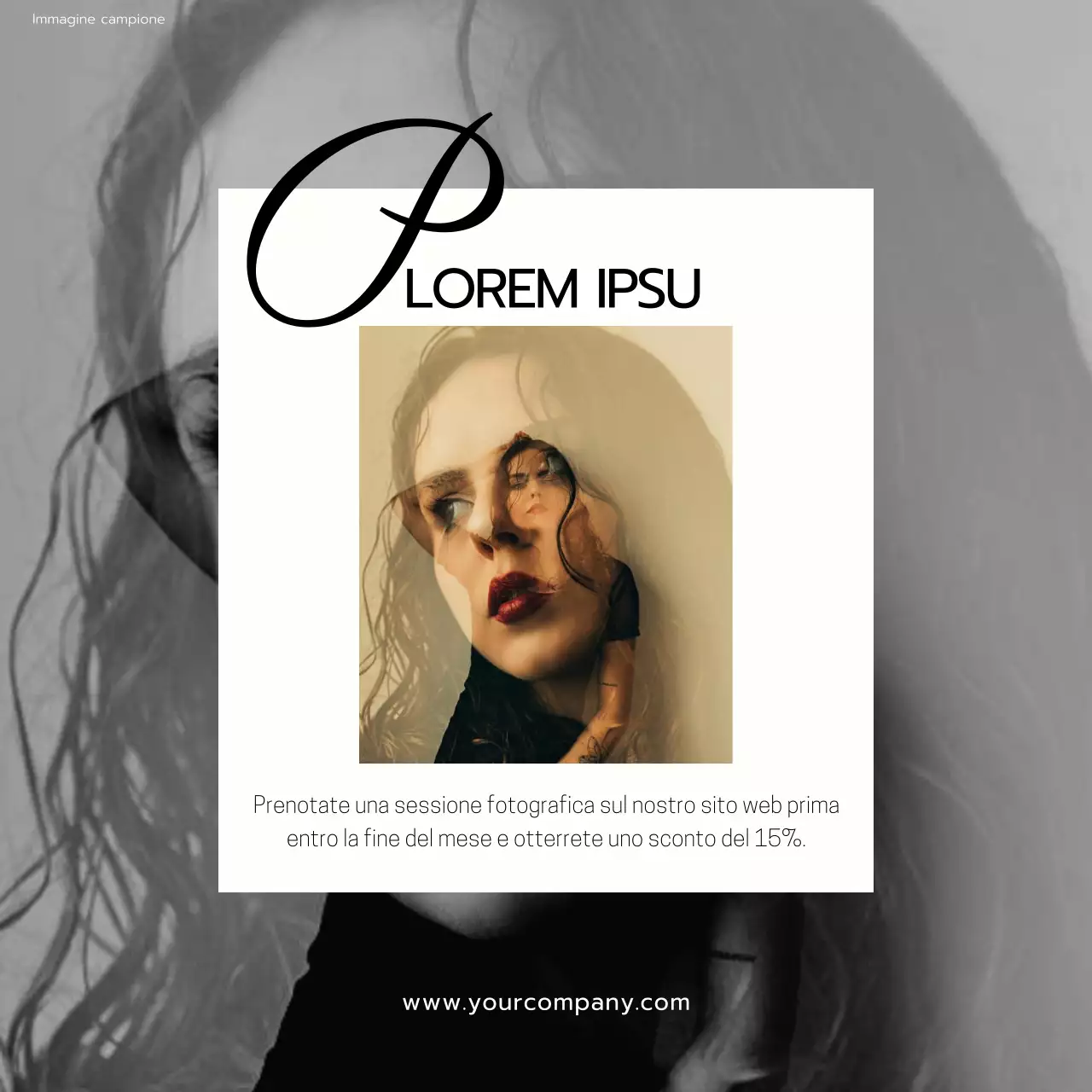 Grigio Bianco e Nero Tendenza Minimal Moderna Photostudio Promozione