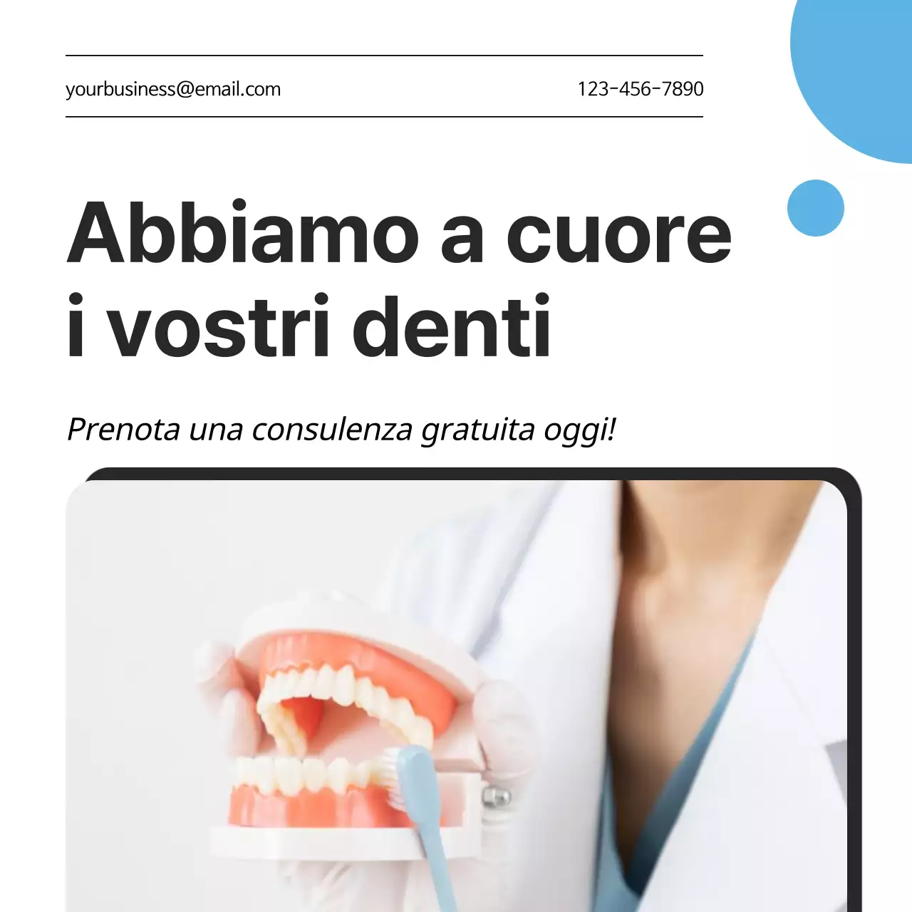 Promozione aziendale minimalista bianca per la cura dei denti