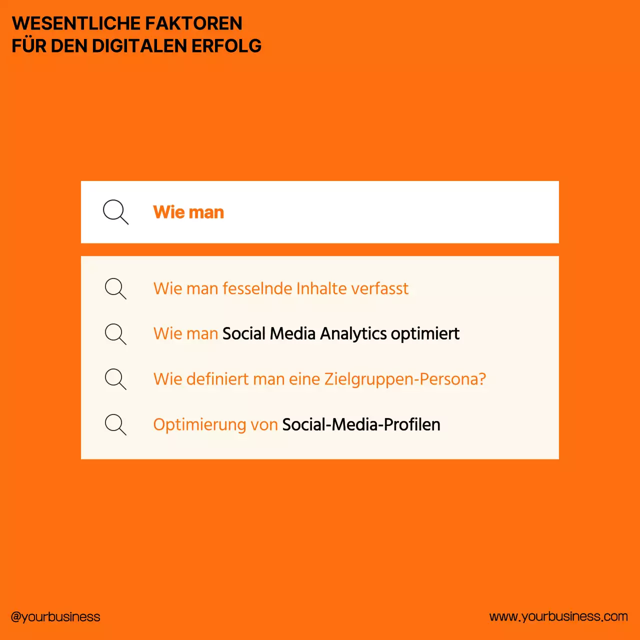 Orange Minimal Trend Starke Social Media Coach Instagram Sammlung Post