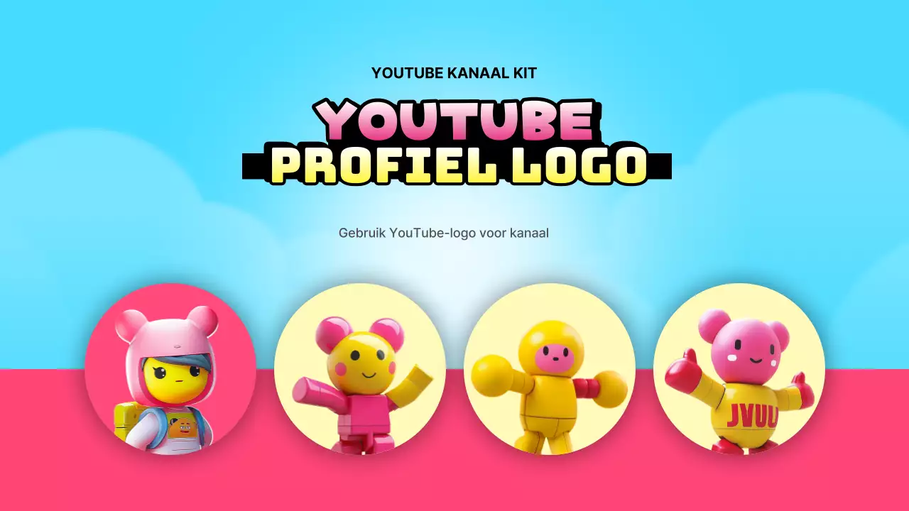 Een verzameling roze en gele inhoud voor gamingkanalen