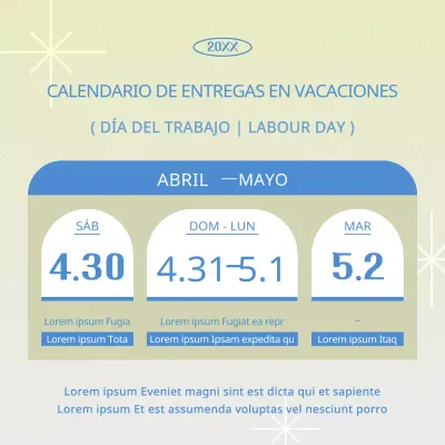 La clásica guía de reparto navideño en celeste y blanco